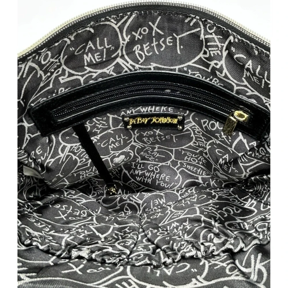 Betsey Johnson‎ Camo Sequin Crossbody Bag Double Zipper Black & Brown NWOT
